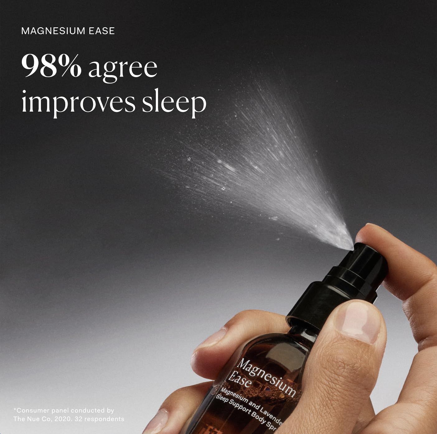 The Nue Co Magnesium Ease application on shoulders demonstrates easy surface massage.