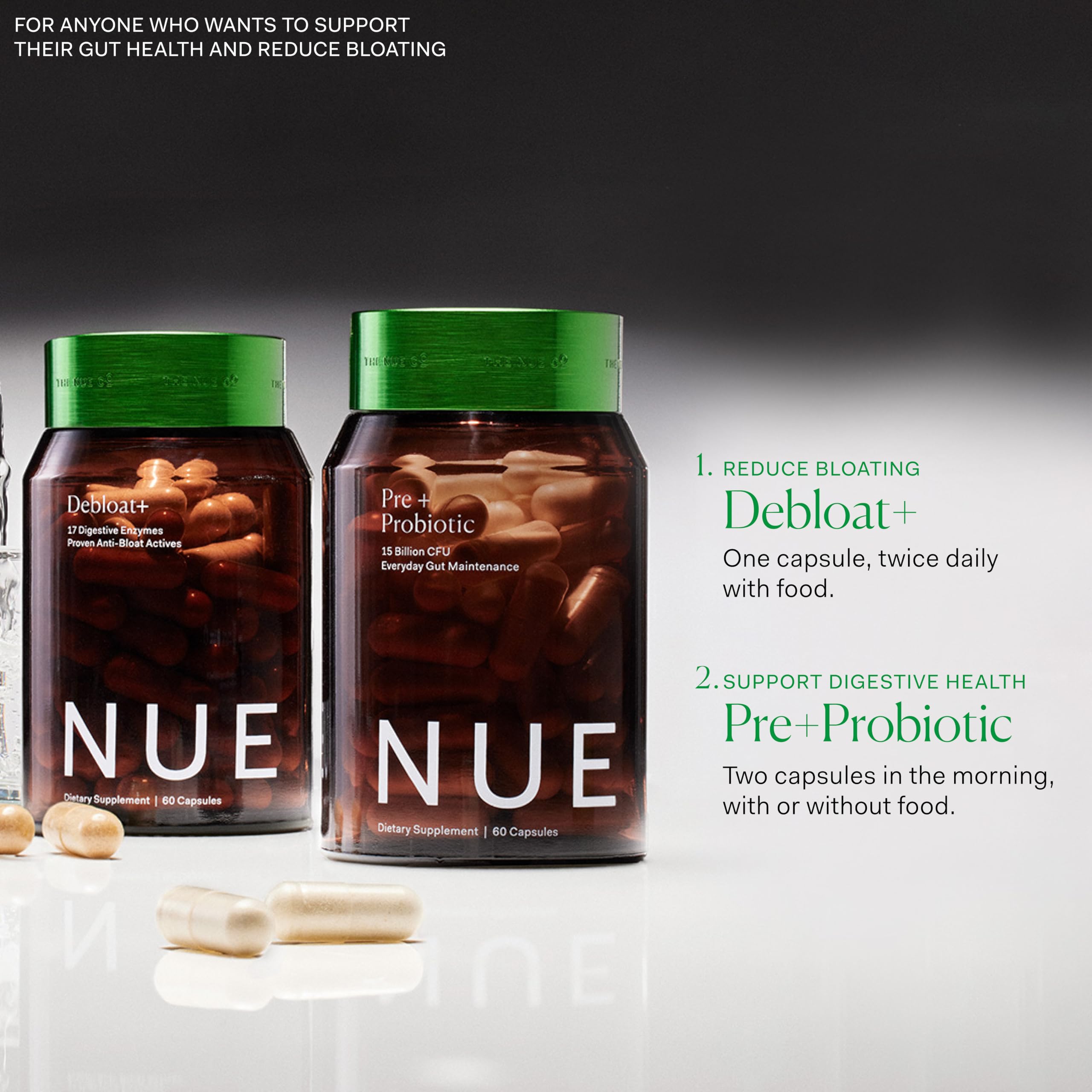 The Nue Co vegan, gluten-free supplement with clean ingredients.