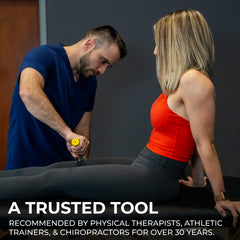 The Original Massage Stick aids smooth rolling over sore calves and hamstrings.