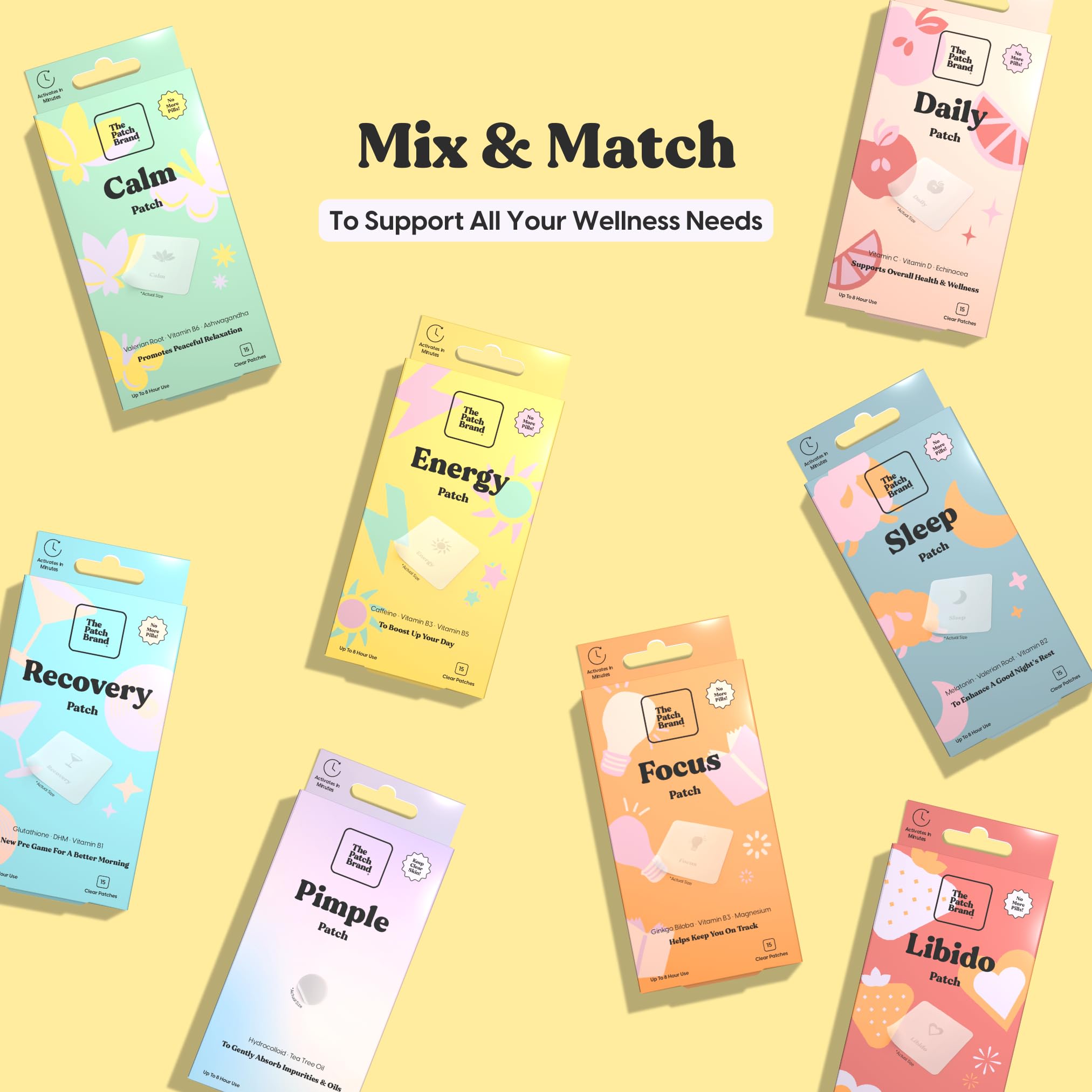 Vegan label on The Patch Brand Energy Patch packaging highlights clean ingredients