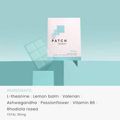 The Patch Remedy Relax Patch worn discreetly during a busy day.
