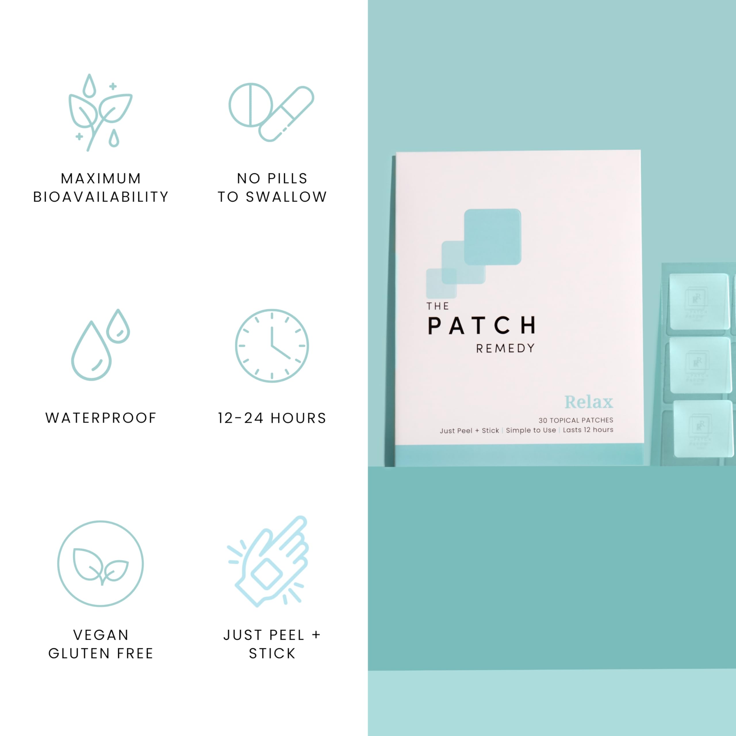 The Patch Remedy Relax Patch on the wrist for on-the-go use.
