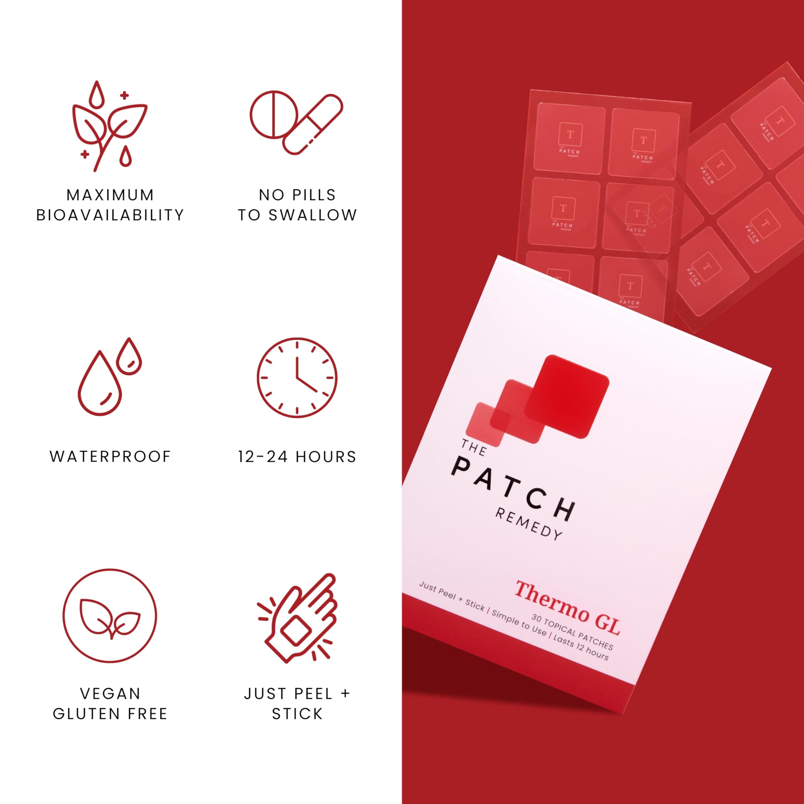The Patch Remedy Thermo GL Patch appears transparent on skin