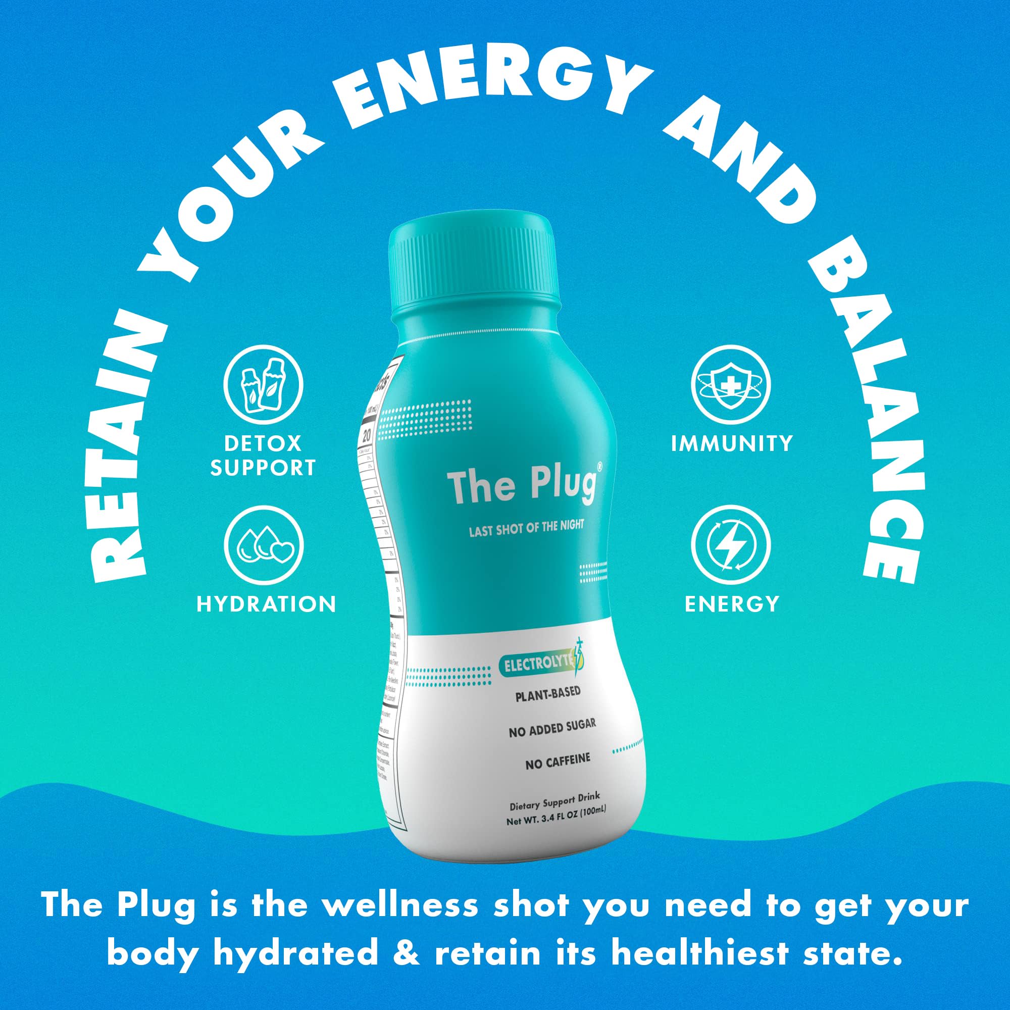 The Plug Liver Cleanse cap close-up emphasizes easy, on-the-go opening.