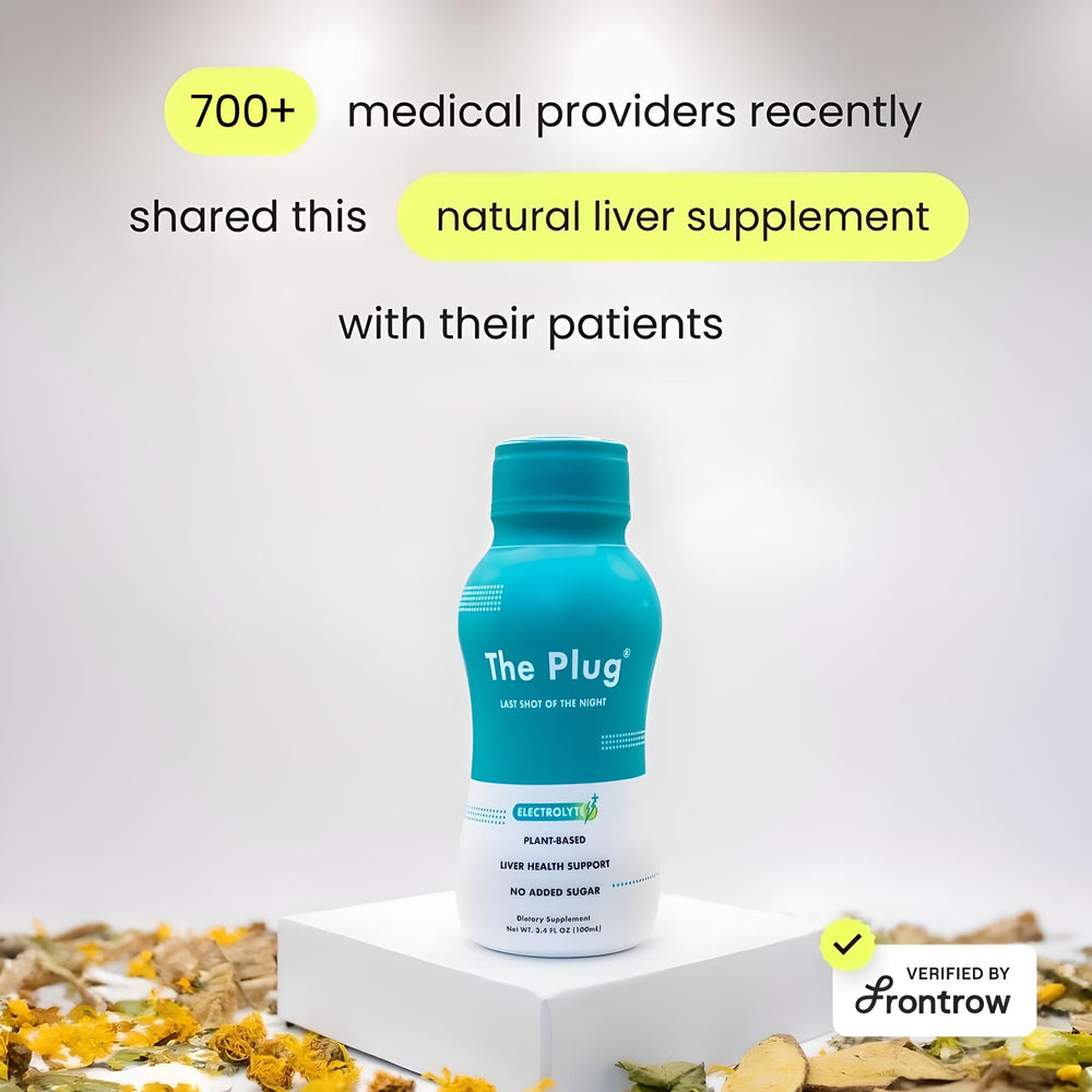 The Plug Liver Cleanse ingredient blend close-up emphasizes 13 plant and fruit extracts.