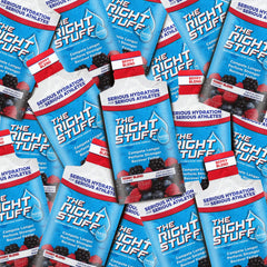 The Right Stuff Berry Blend glass dissolves quickly for post-exercise refreshment.