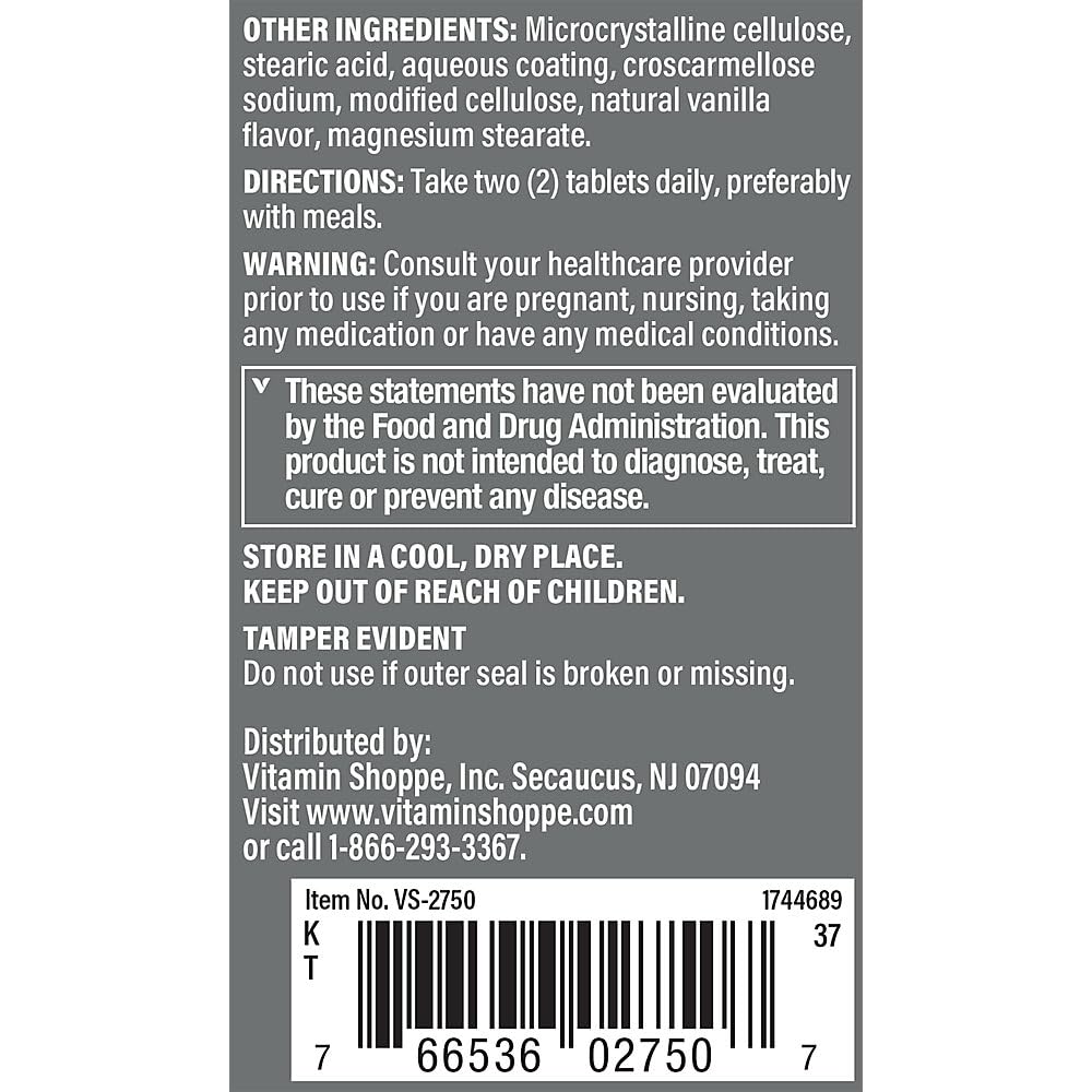 The Vitamin Shoppe Ultimate Man Multivitamin bottle cap close-up, gluten- and dairy-free.