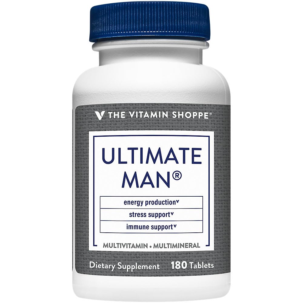 A busy user holding The Vitamin Shoppe bottle suggests daily use.