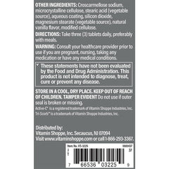 The Vitamin Shoppe Ultimate Man Multivitamin label close-up indicating gluten- and dairy-free formula.