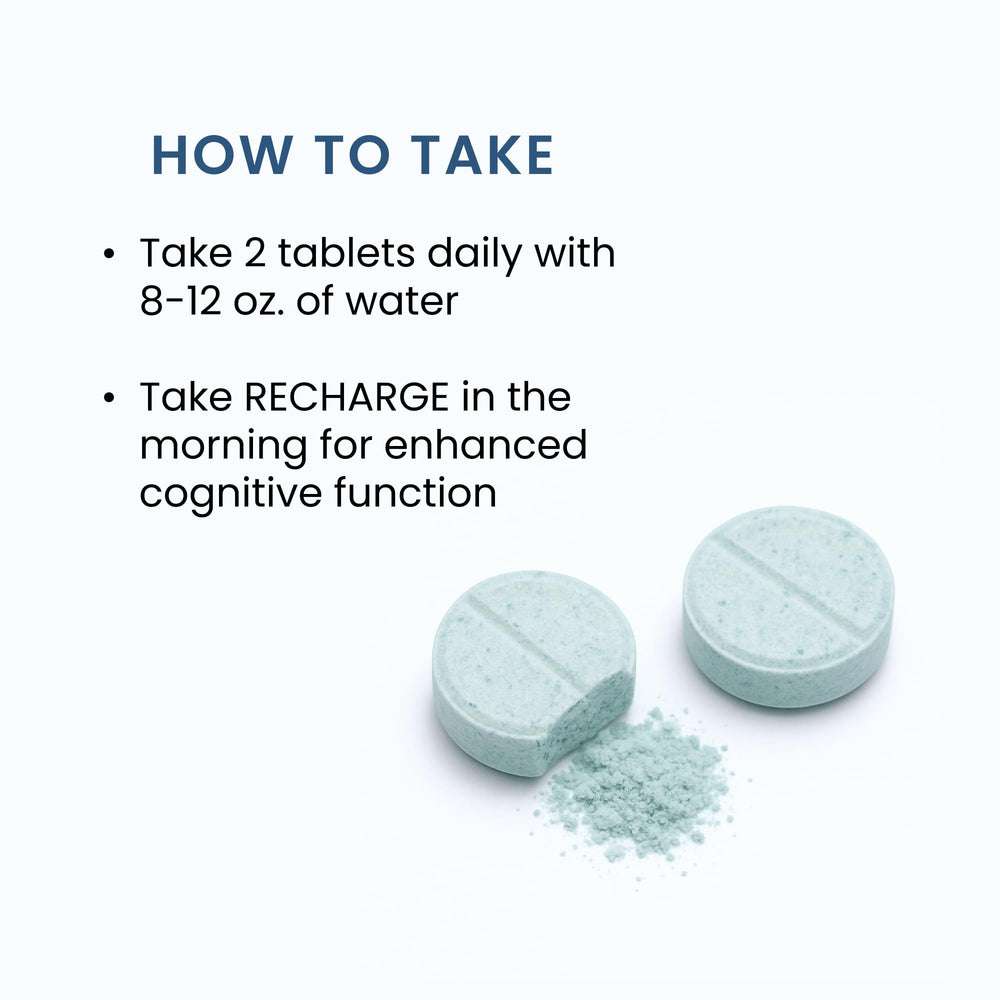 The Wellness Company Recharge packaging displays a 60-count serving size.