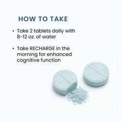 The Wellness Company Recharge packaging displays a 60-count serving size.