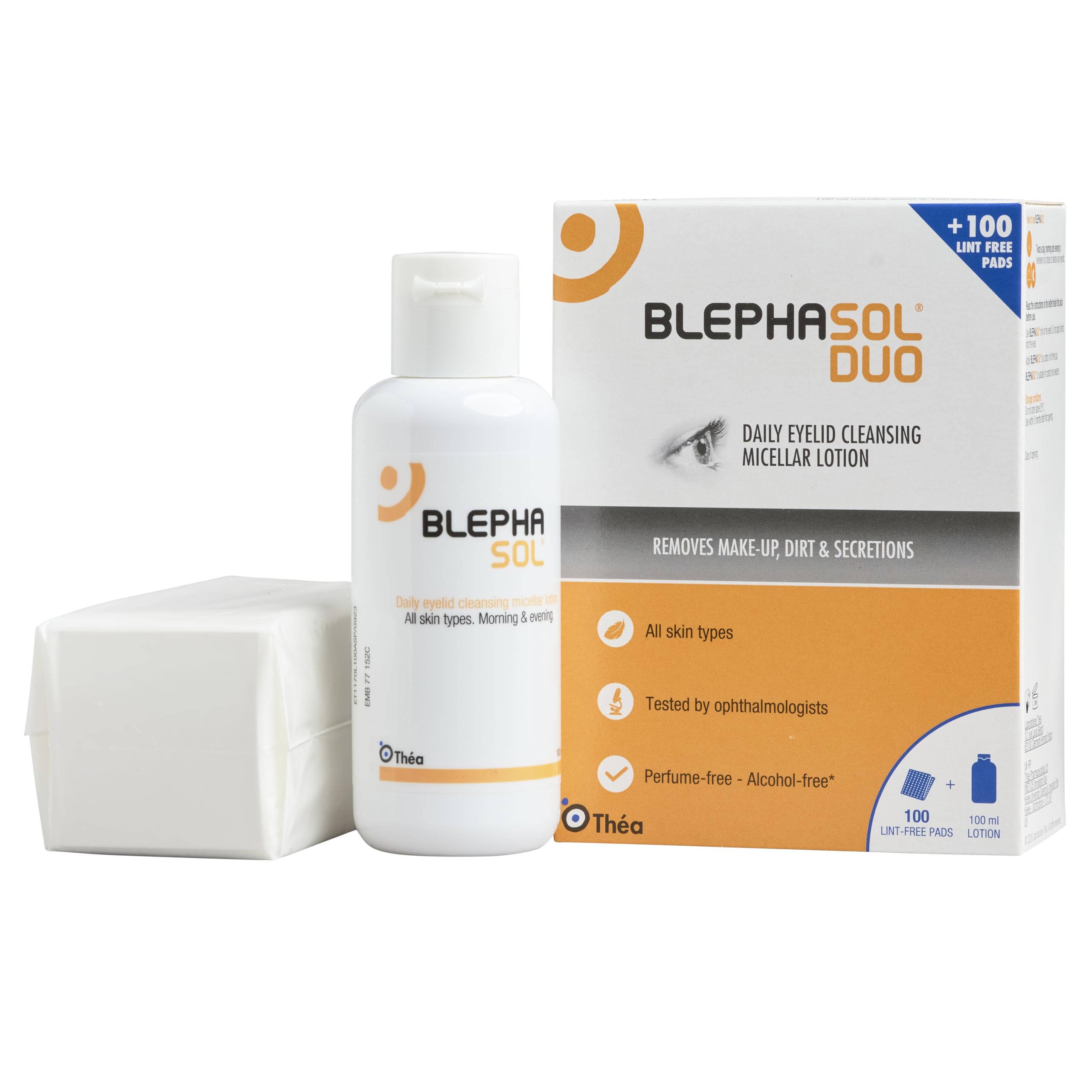 THEA PHARMA Blephasol Duo bottle close-up for gentle eyelid cleansing