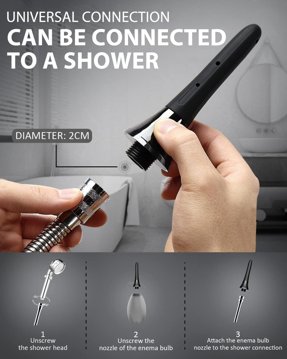 TheClover medical-grade silicone nozzle with built-in water filter for safer rinsing.