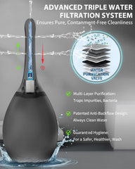 TheClover seven-spray nozzles provide 360° coverage for thorough cleaning.