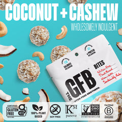 Assorted bags emphasize gluten-free, vegan, non-GMO features.