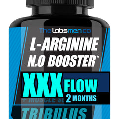 THELABSMENCO arginine nitric oxide bottle demonstrates the product's oxygen delivery support for workouts