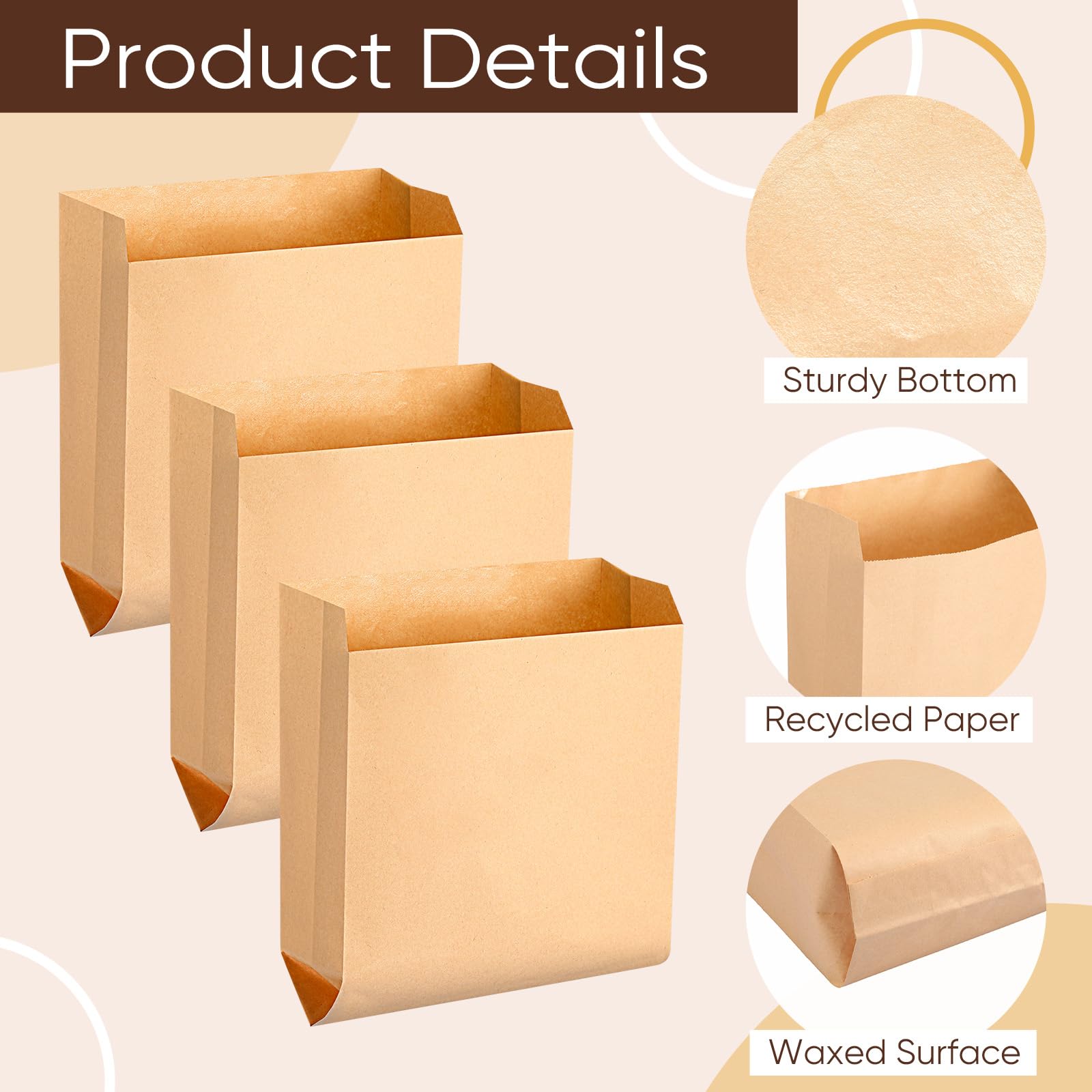 Thenshop waxed kraft disposal bag with gussets for higher capacity