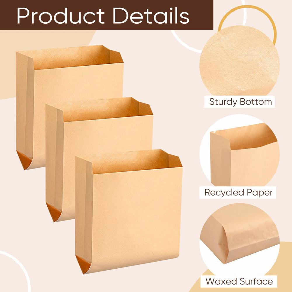 Thenshop waxed kraft disposal bag with gussets for higher capacity