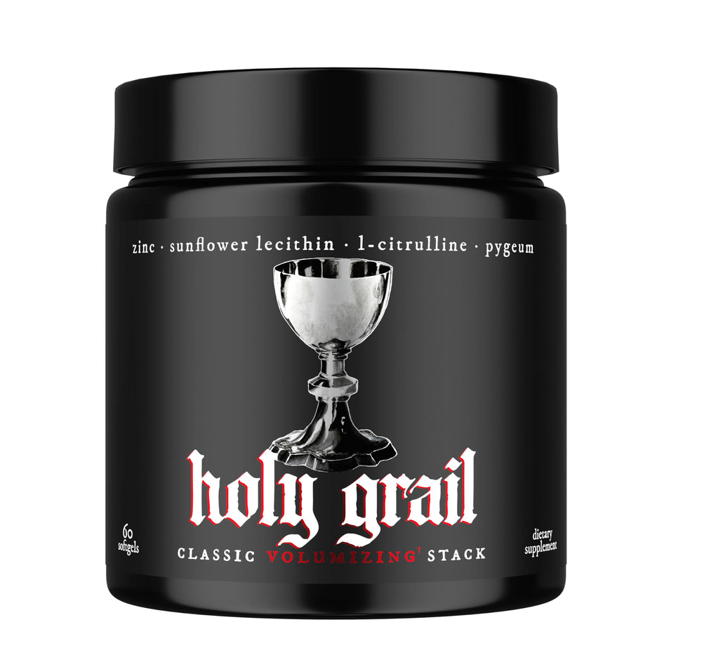 Theorycraft Holy Grail softgel bottle emphasizes easy ingestion and higher bioavailability.