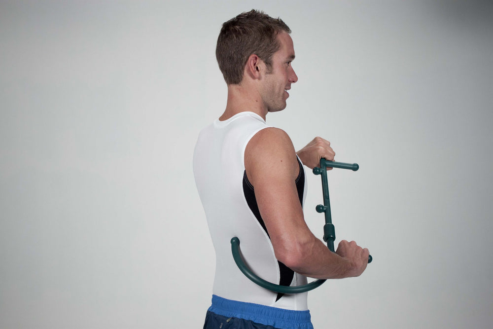 Thera Cane Max green forearm tension relief in daily use
