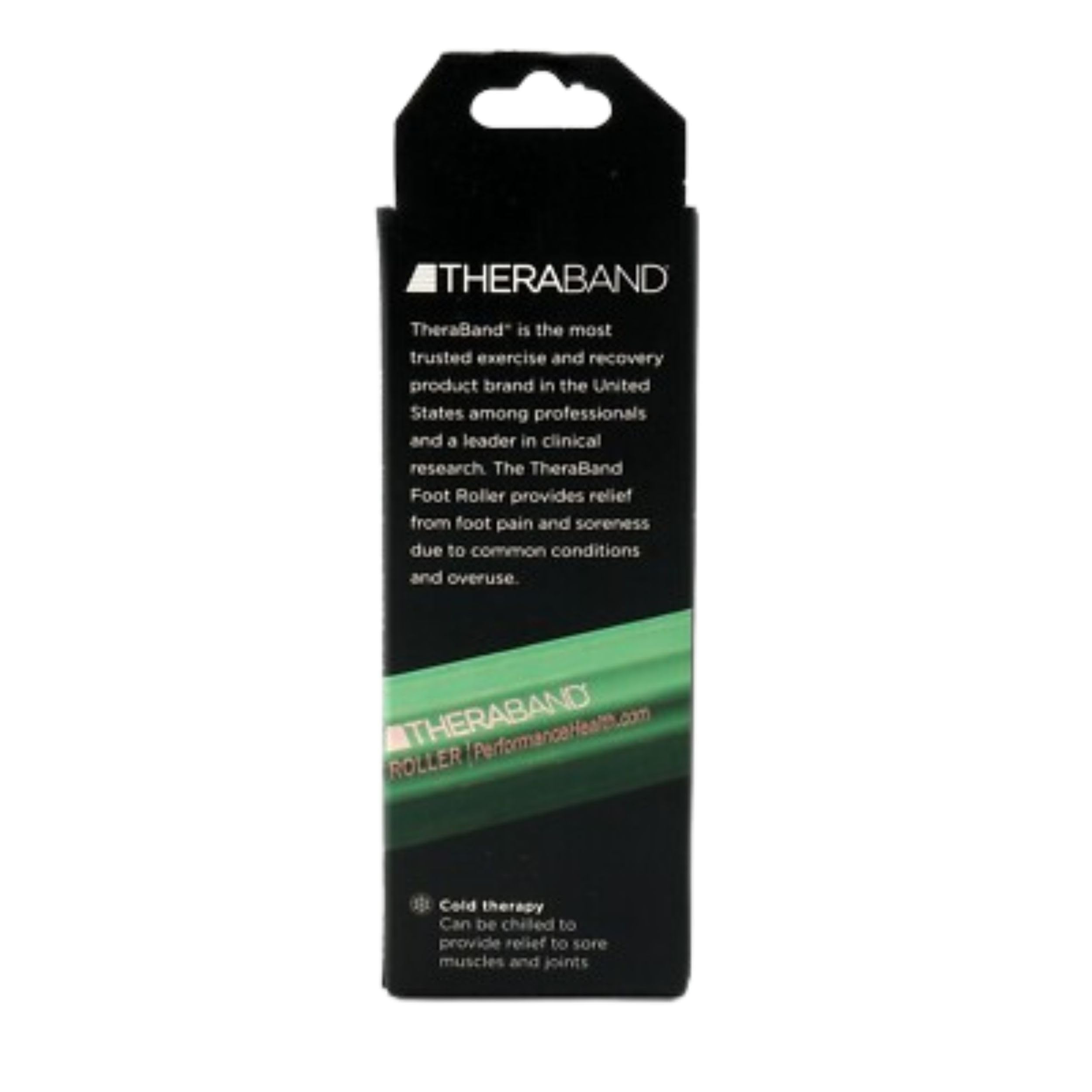 THERABAND Foot Roller shows cooling massage option after exertion.