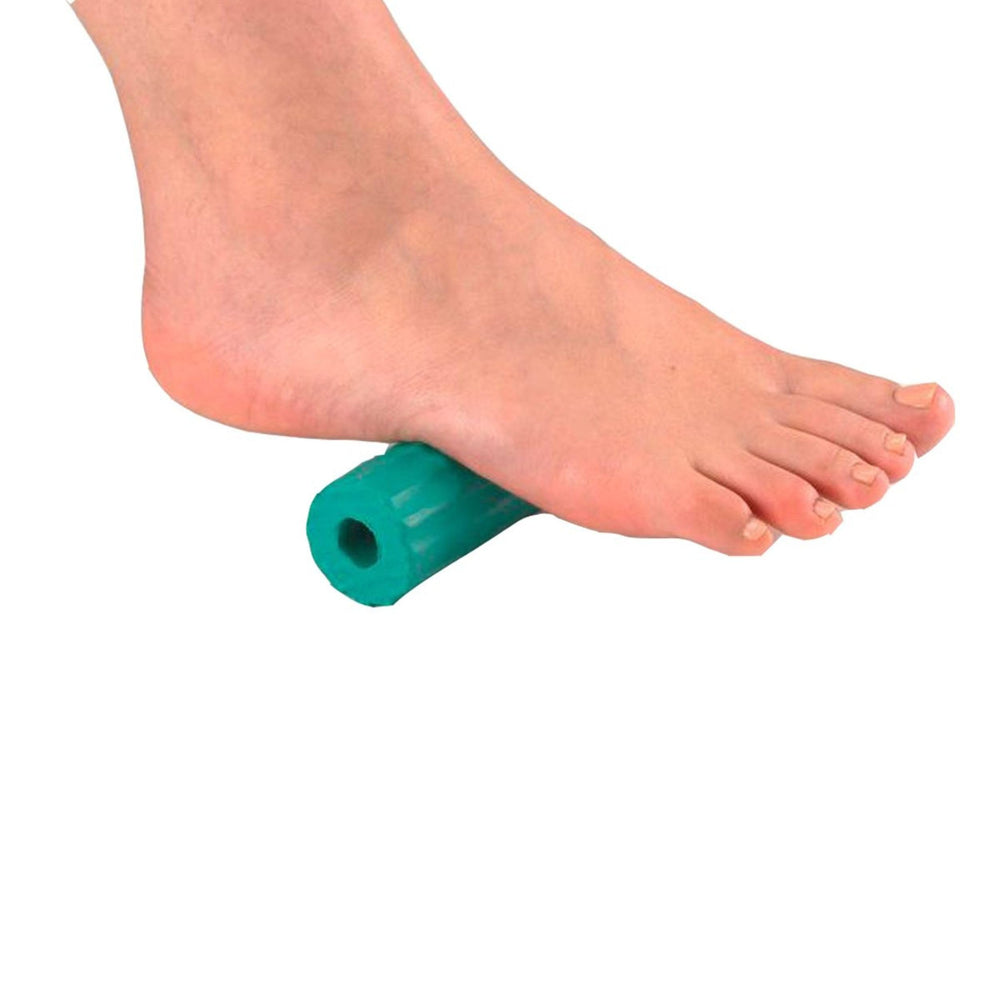 THERABAND Foot Roller with hollow core adapts to various feet.