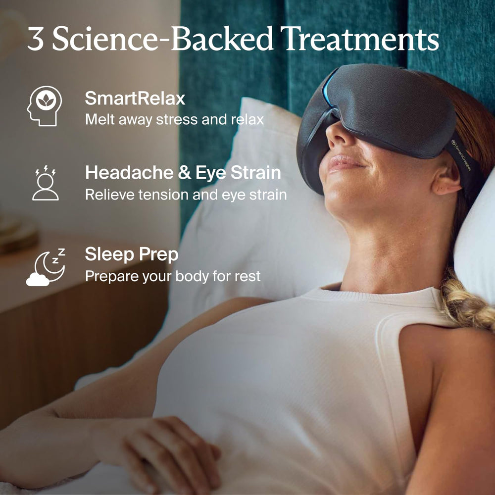 TheraGun SmartGoggles dry-eye relief with warm compress option.