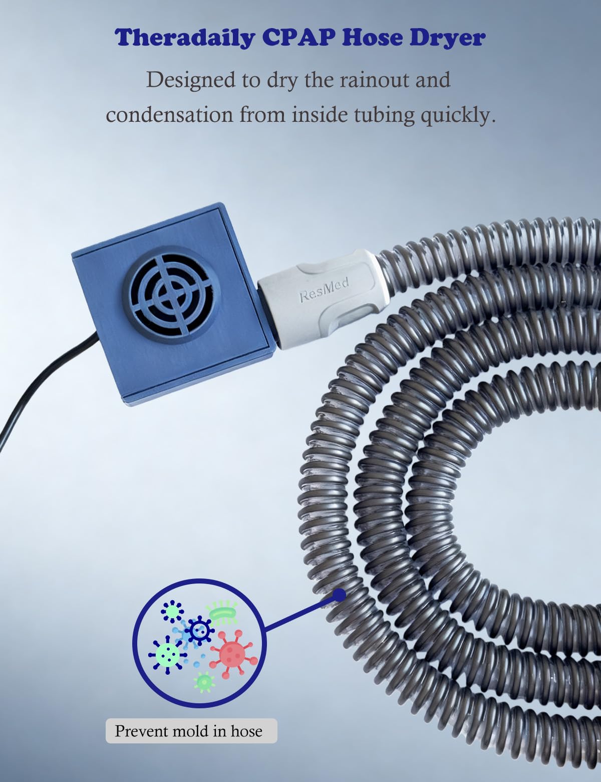 Theradaily hose dryer with an on/off switch for simple operation