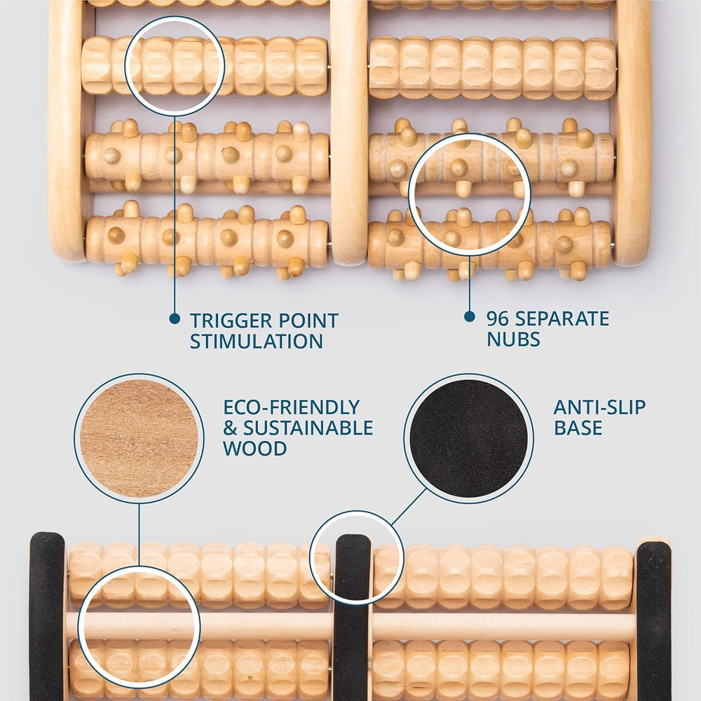 TheraFlow ergonomic non-slip base keeps massager stable on floors
