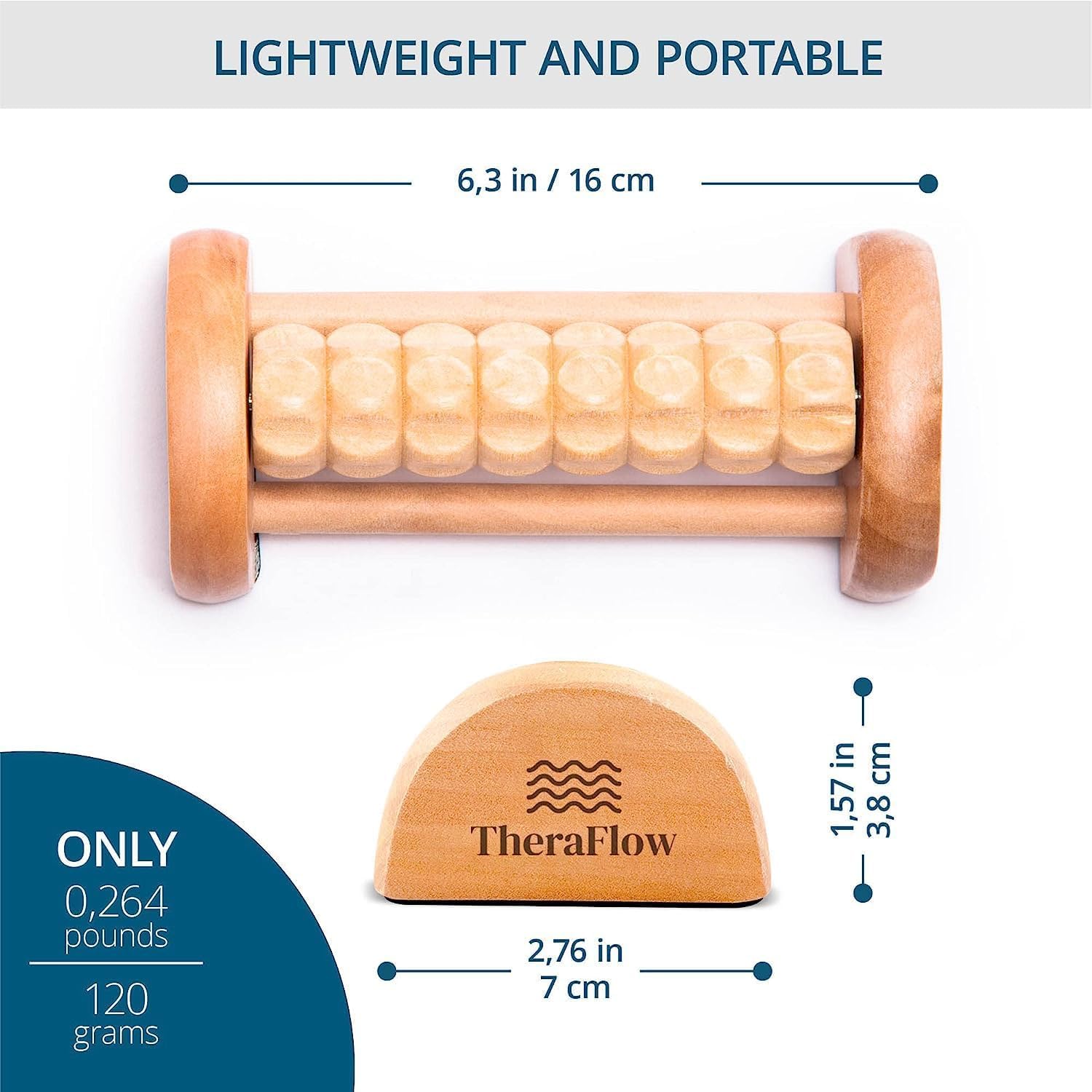 TheraFlow rodillo para pies para uso bajo la mesa del escritorio.