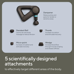 TheraGun Elite attachment wedge reduces shoulder tension and improves mobility.