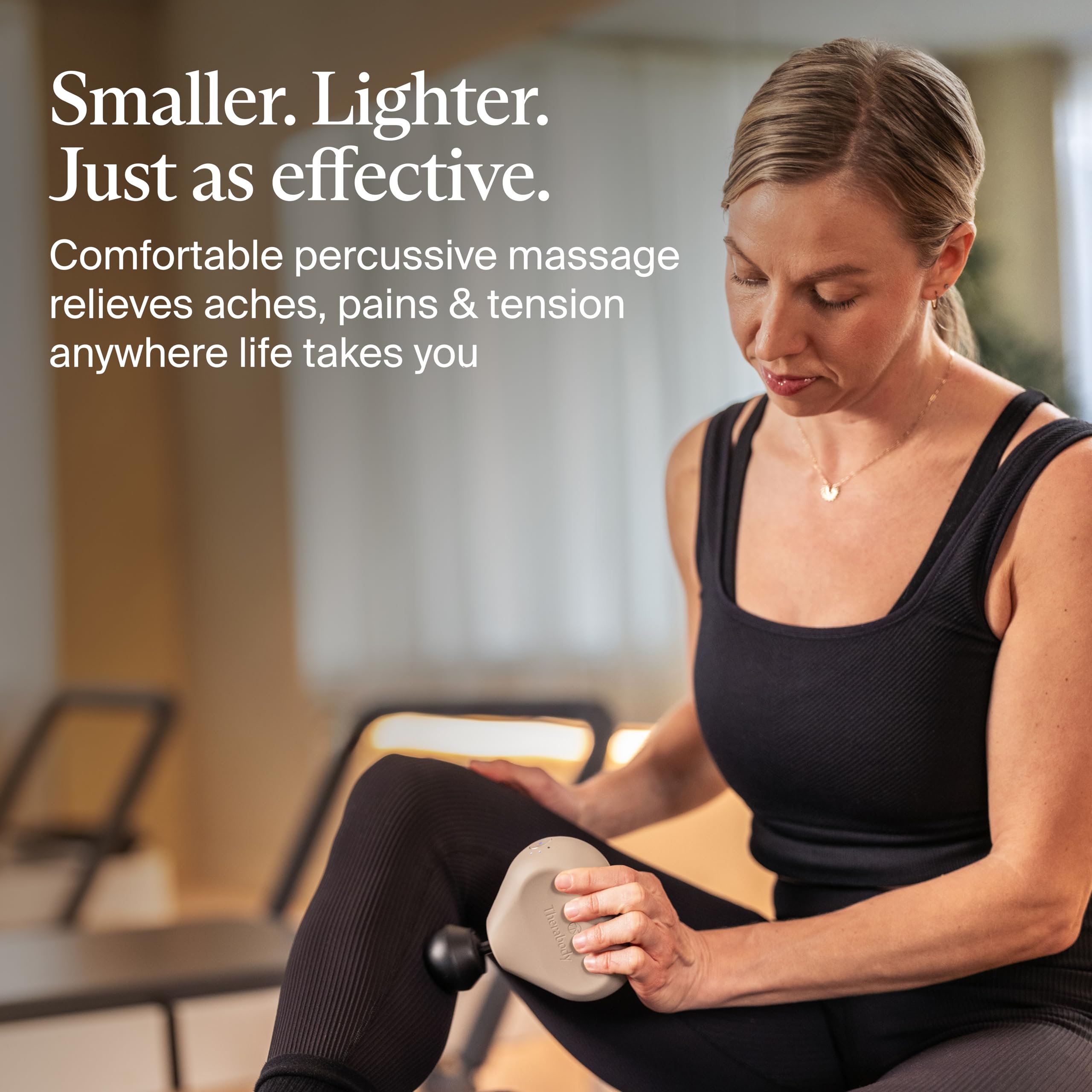 TheraGun Mini Standard Ball attachment enables full-body massage to reduce tension.