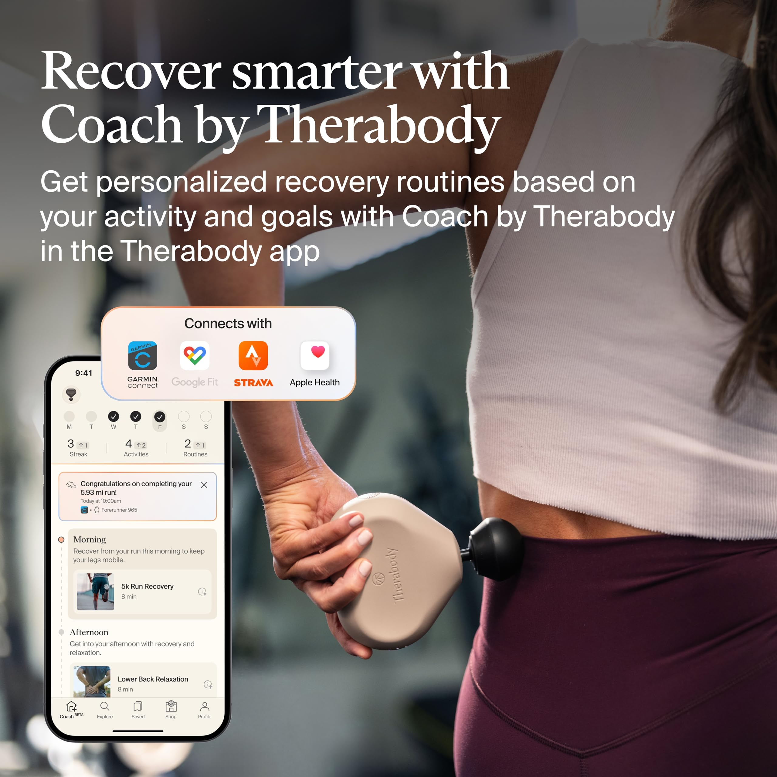 Bluetooth Coach by Therabody provides personalized recovery guidance.