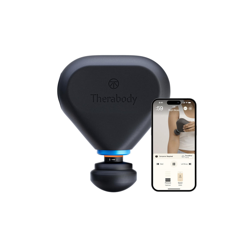 TheraGun Mini Plus heat in compact design enables travel-friendly relief.