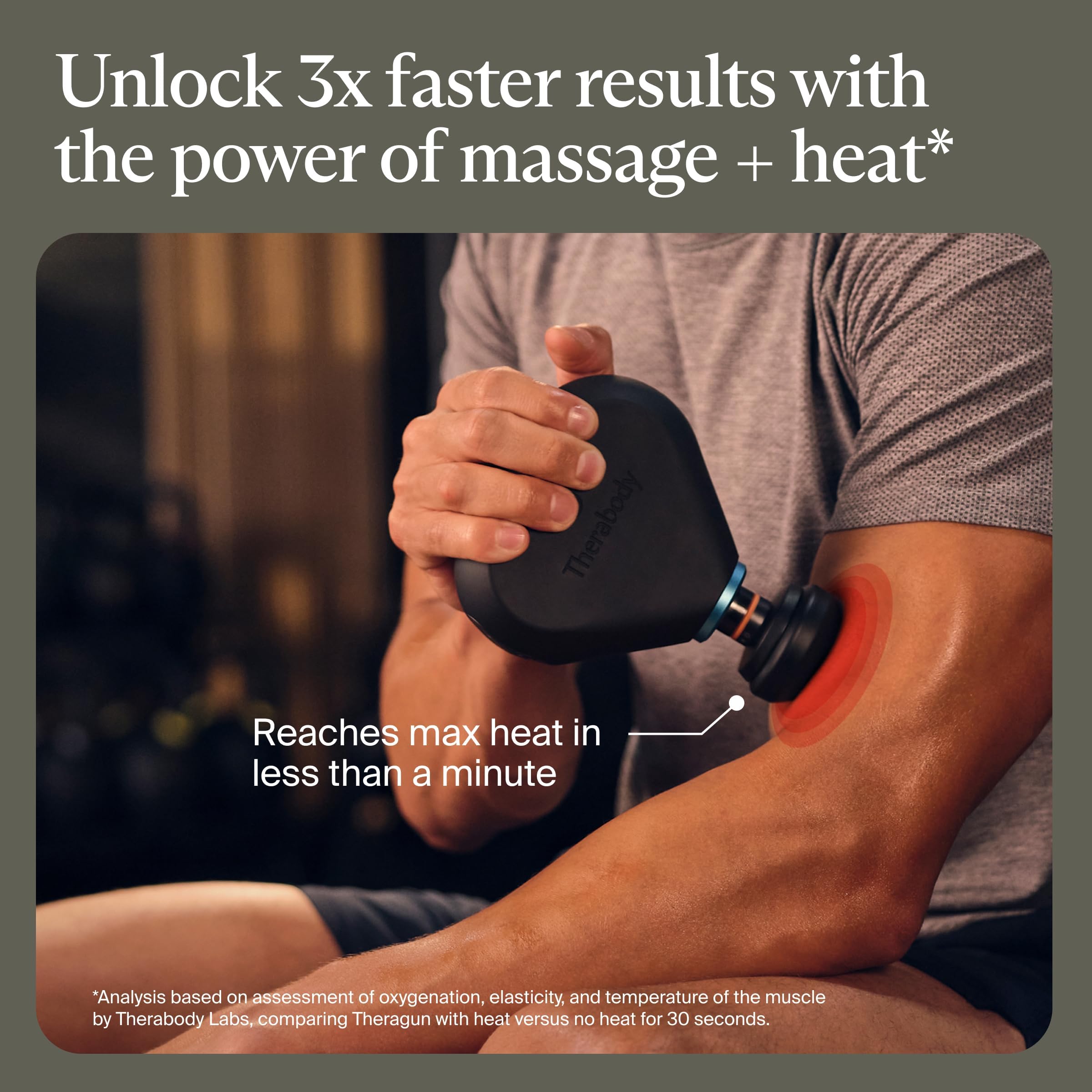TheraGun Mini Plus heat fast warming aids quick comfort during workouts.