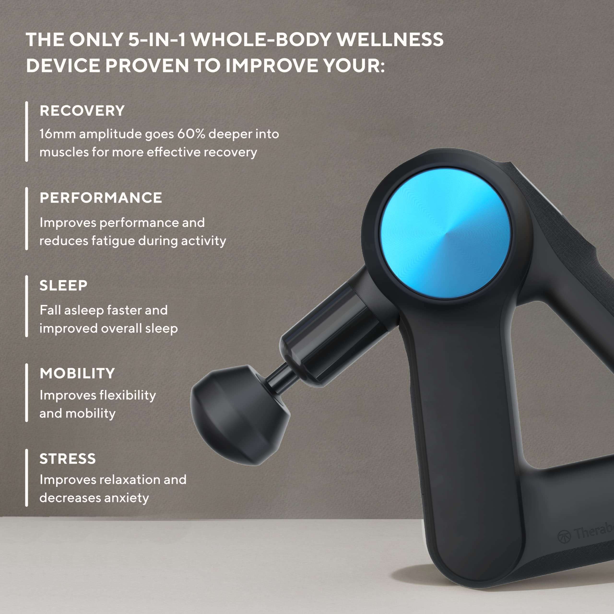 TheraGun Pro on back enabling greater mobility after a long day