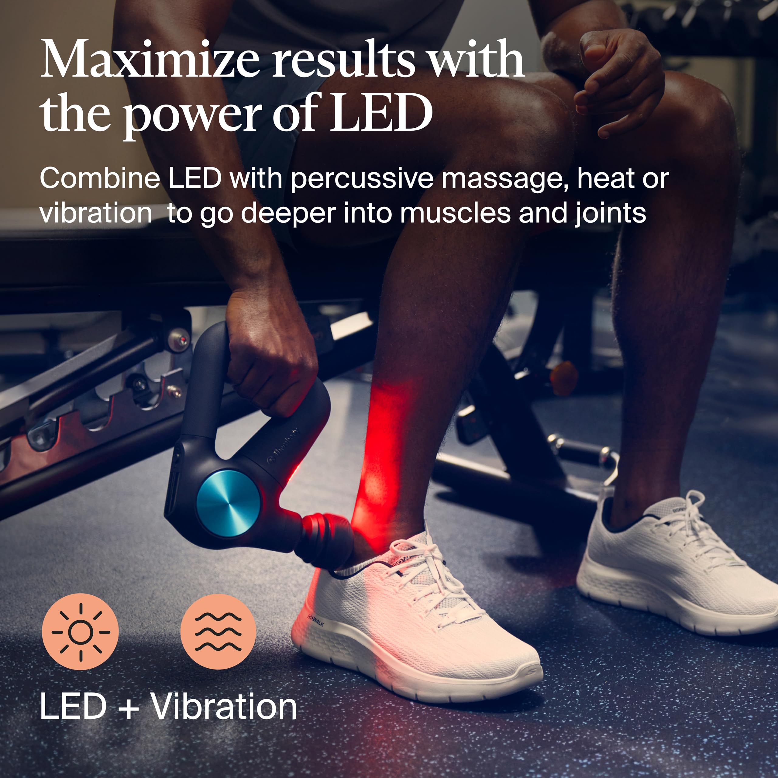 Theragun PRO Plus breathwork feature guiding rhythm during use