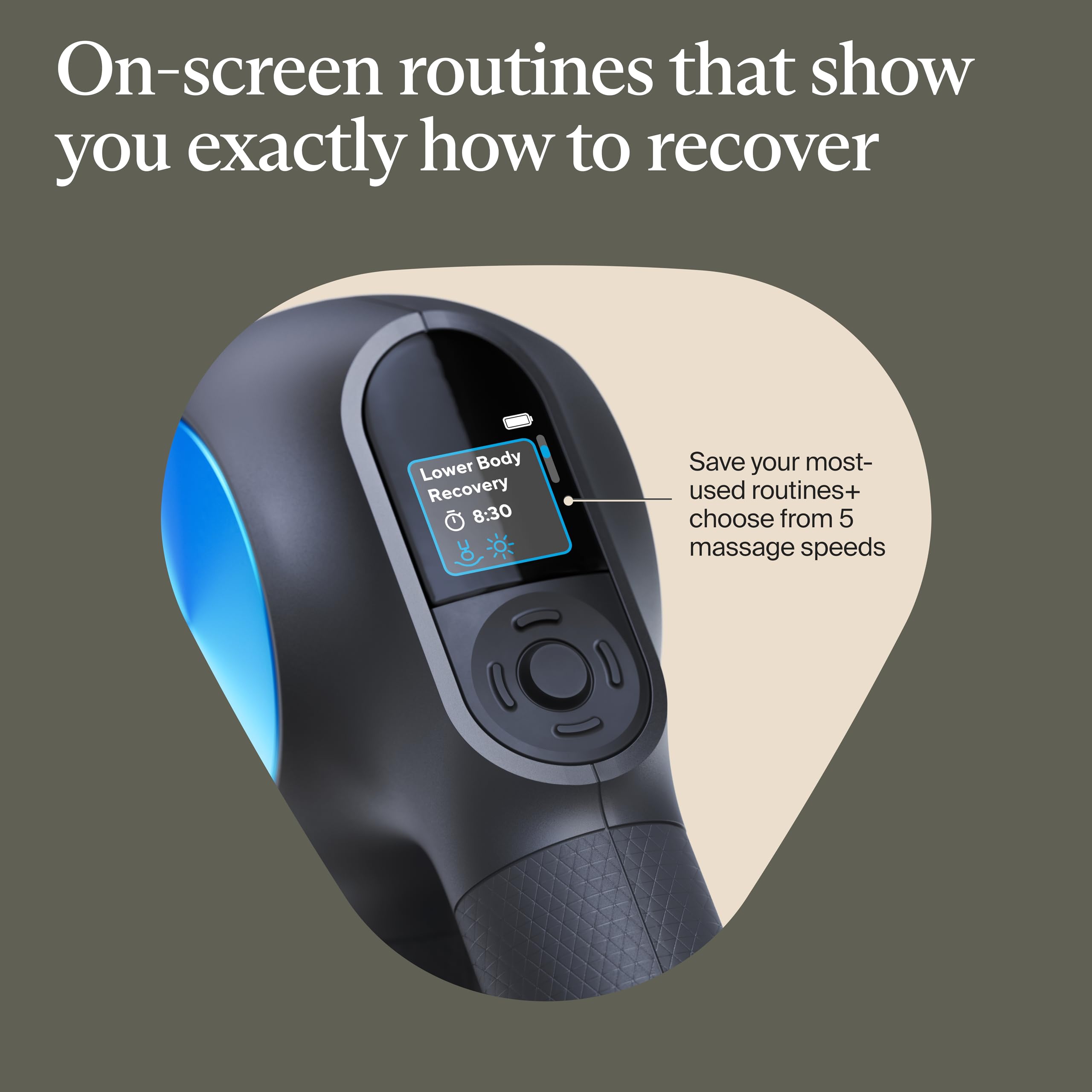 Theragun PRO Plus ergonomic grip for comfortable extended use