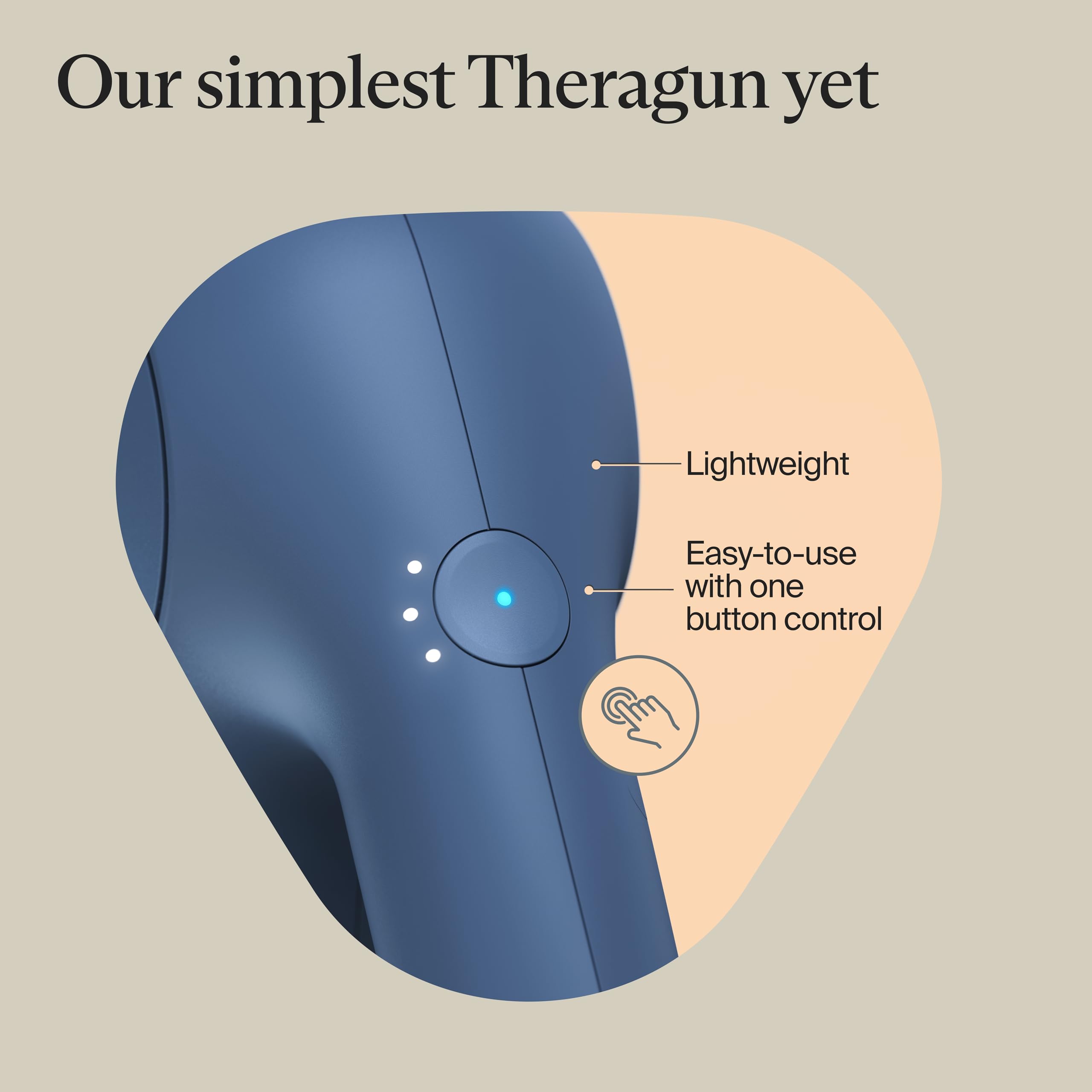 TheraGun Relief three-speed control for customizable sessions
