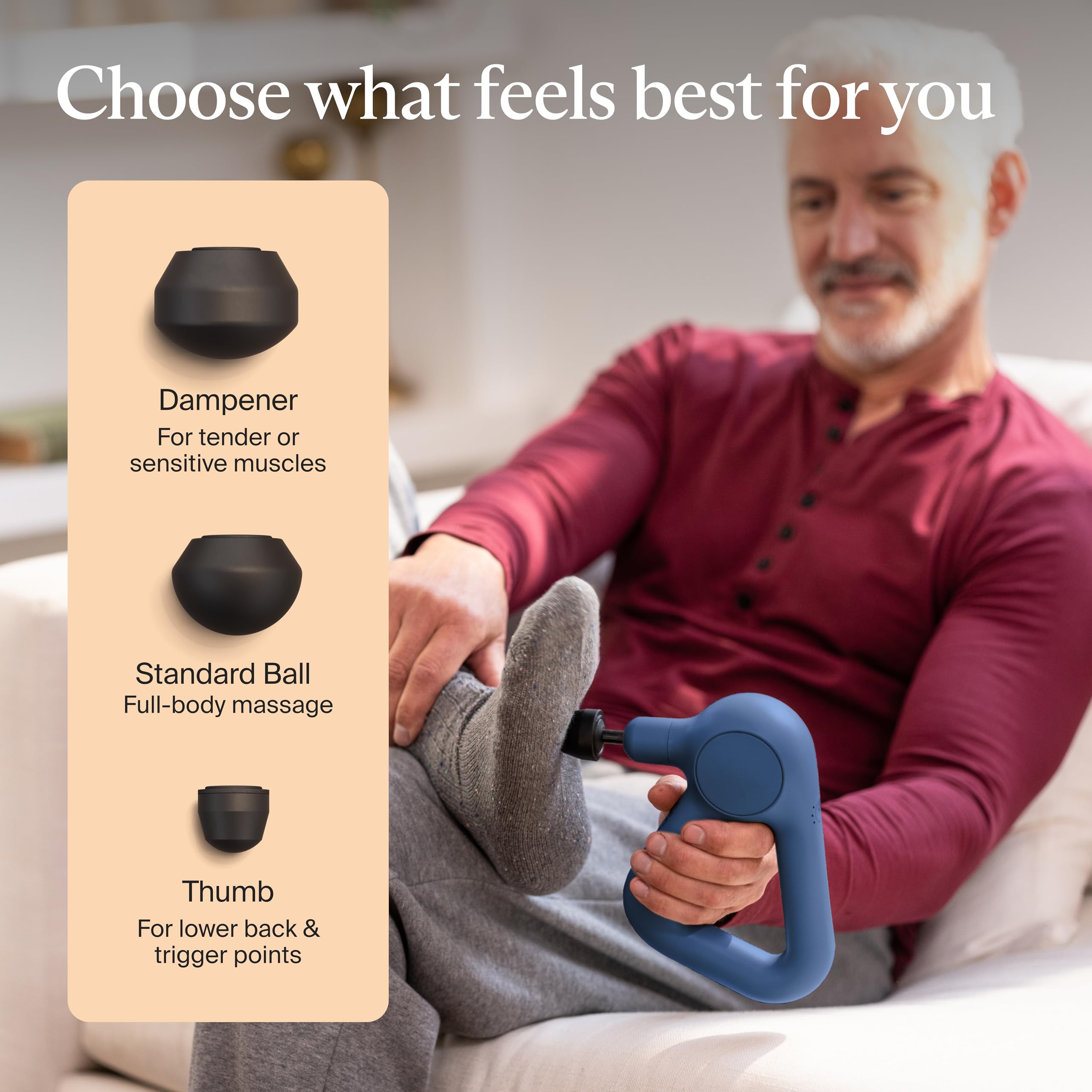 TheraGun Relief ergonomic triangle handle reducing wrist strain