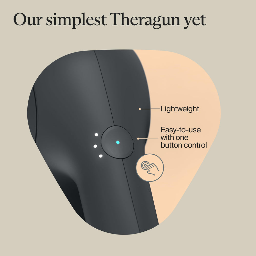 TheraGun Relief lightweight design supports on-the-go muscle care.