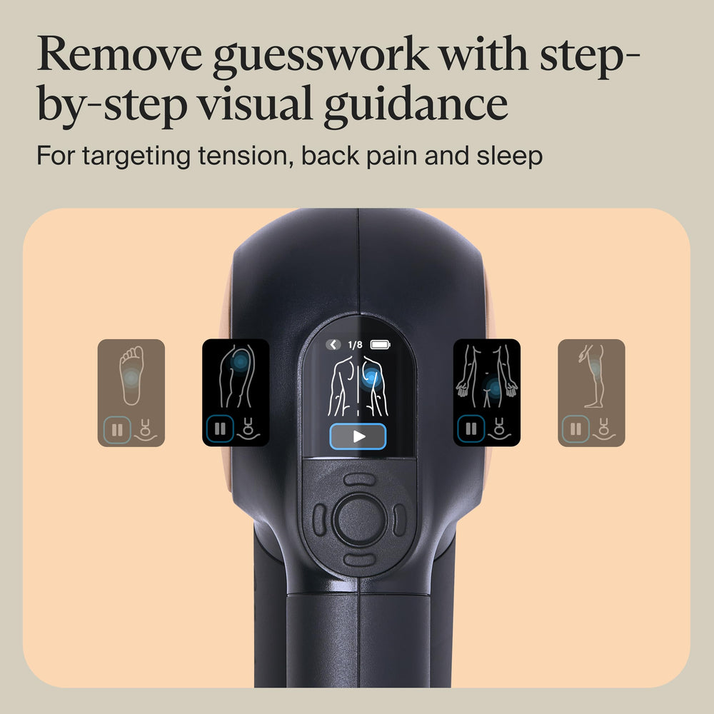TheraGun Sense thumb attachment targets lower back knots
