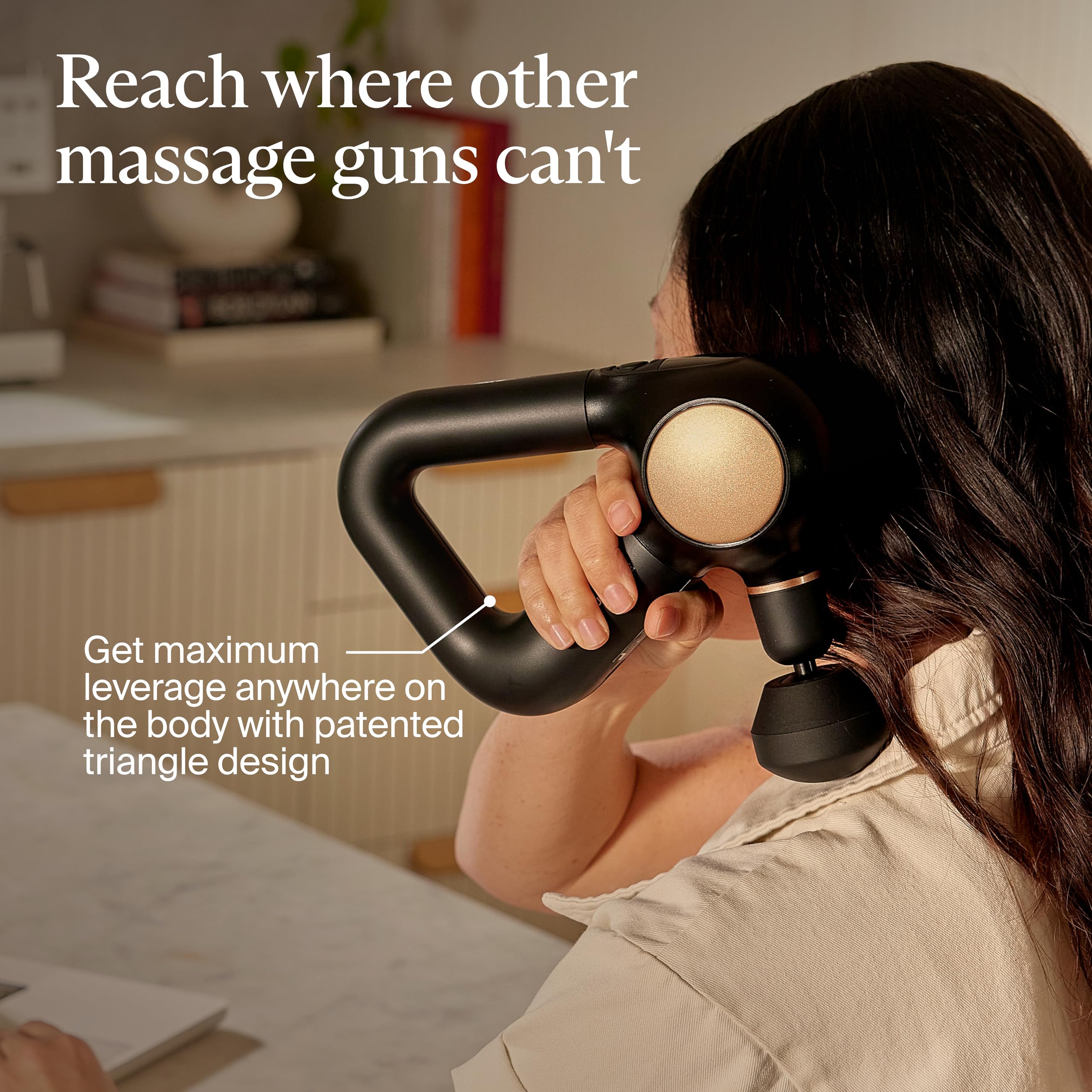 TheraGun Sense ergonomic triangle handle reduces wrist strain