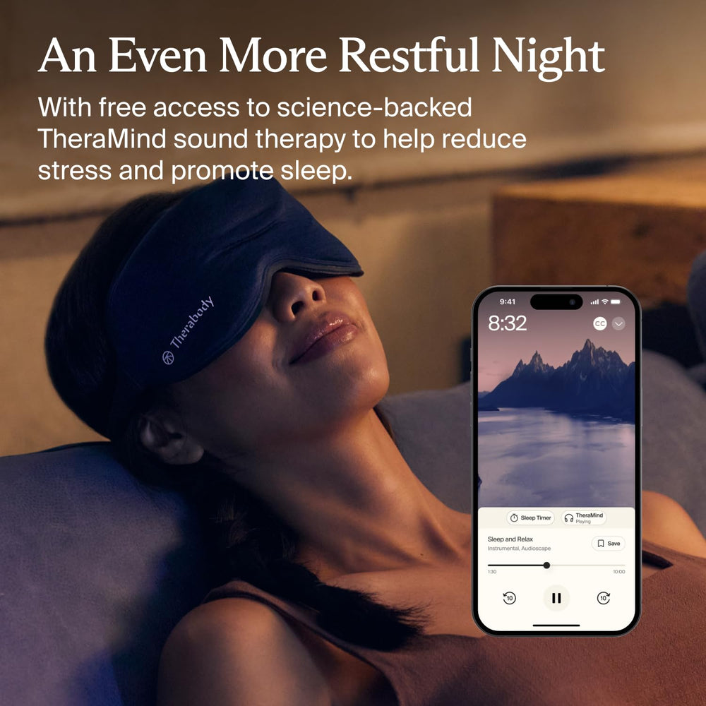 TheraGun Sleep Mask airport flight ambiance and rest aid.