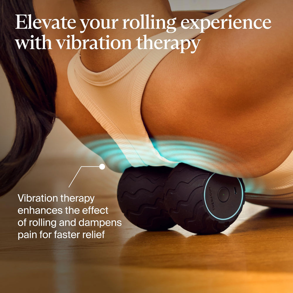 WaveDuo with Therabody app control for easy vibration customization.