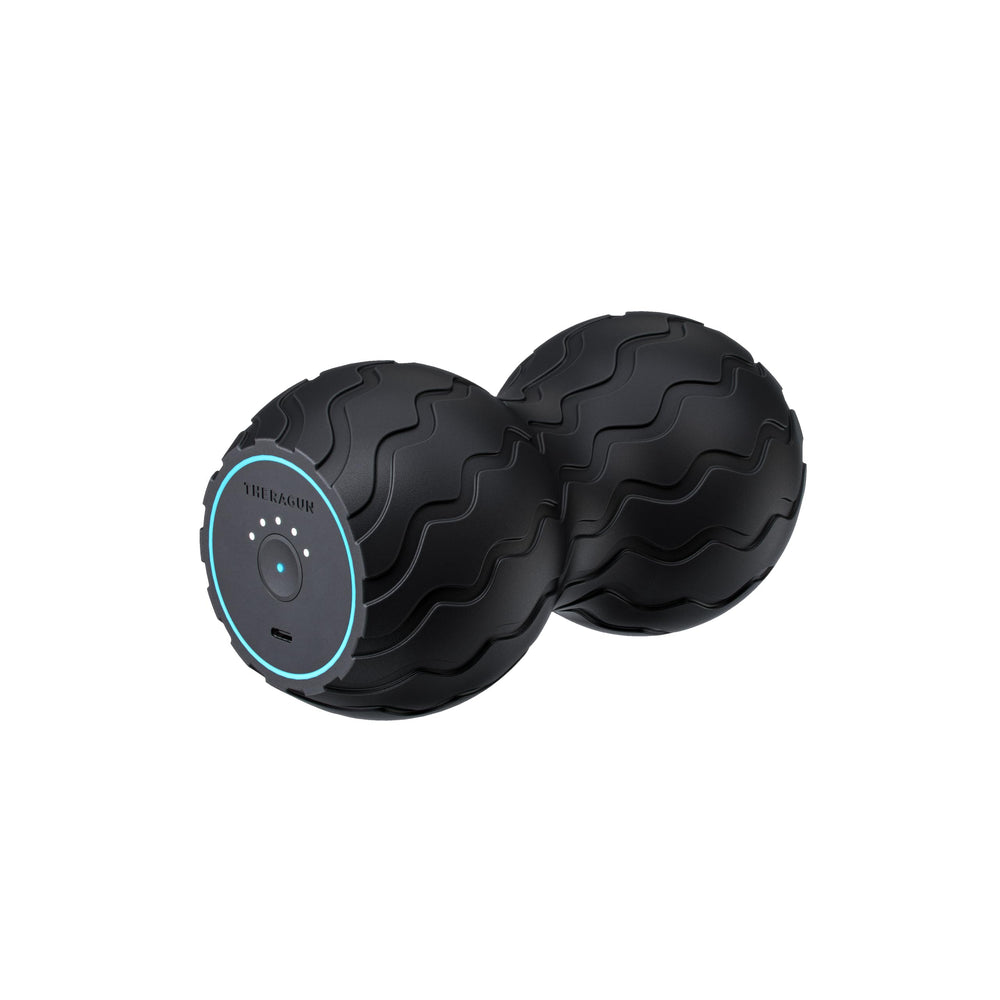 TheraGun WaveDuo ergonomic contour targets back muscles for targeted relief.