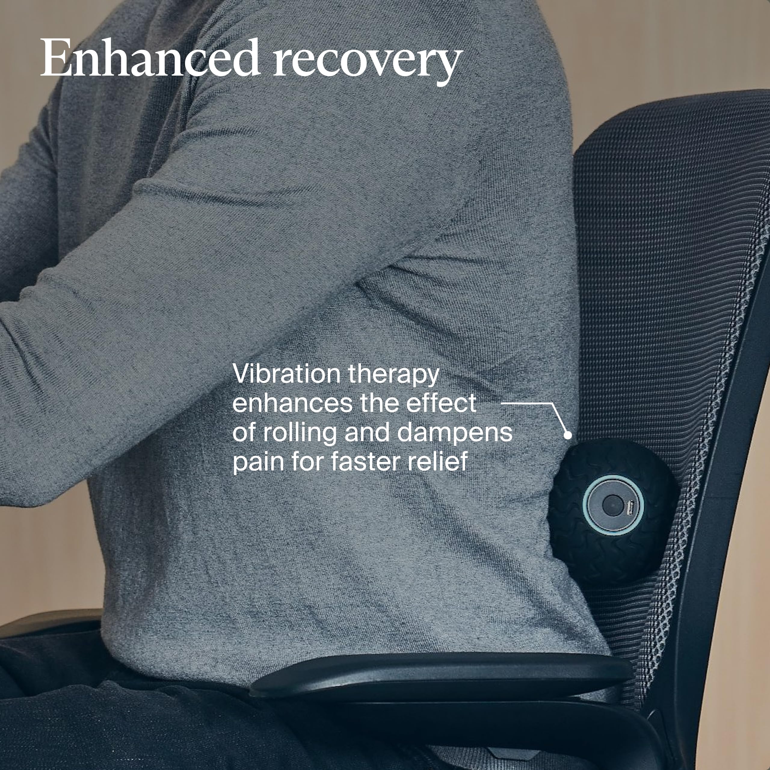 TheraGun WaveSolo app control enables personalized vibration settings.