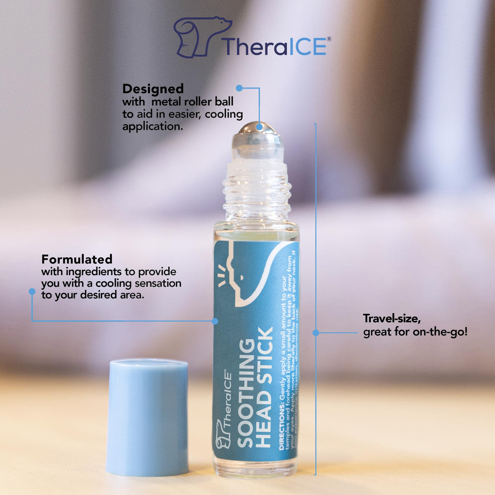 TheraICE Head Stick se aplica en las sienes para relajación diaria