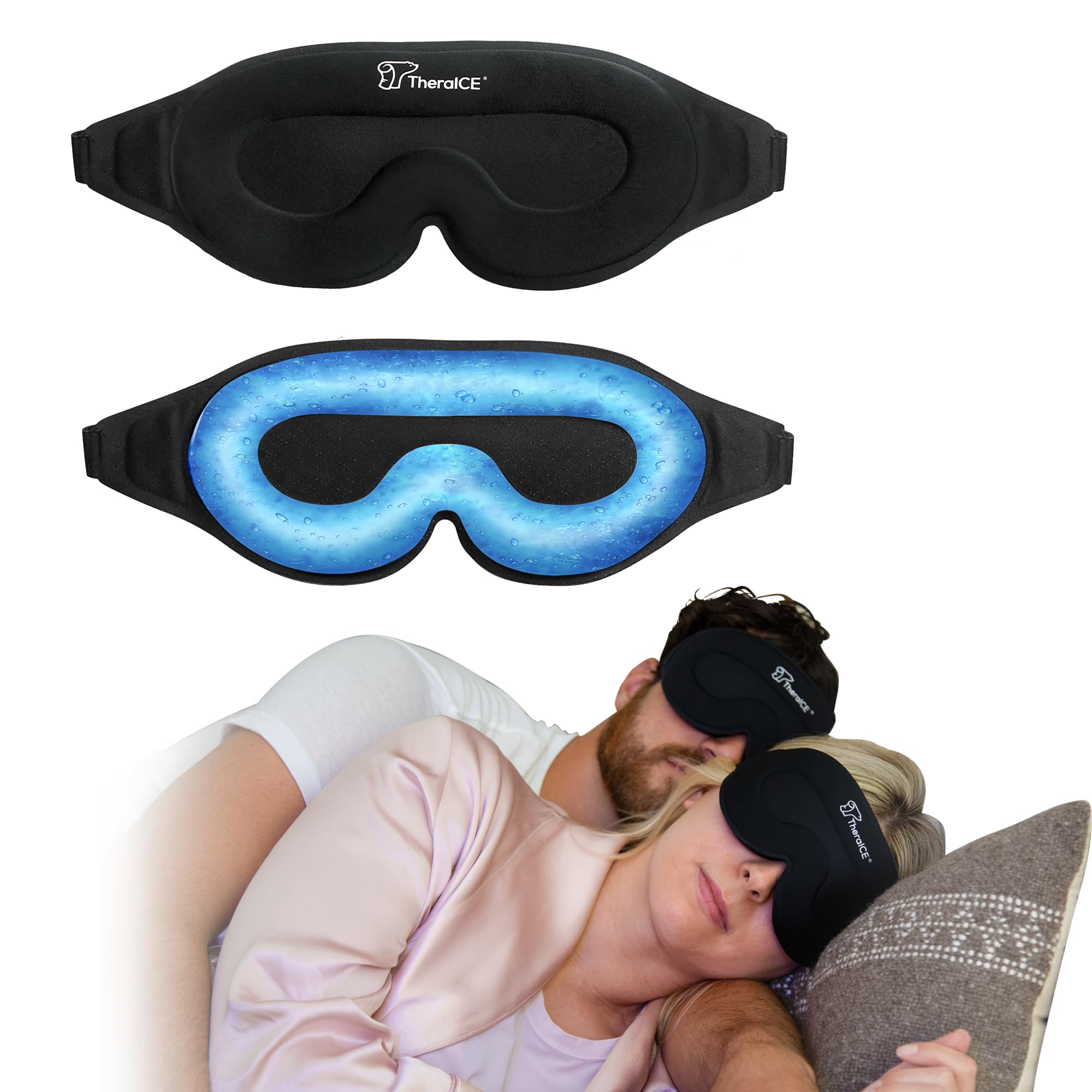 TheraICE Sleep Mask cooling gel relief highlights refreshing comfort for restful nights.