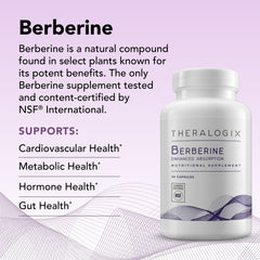 Theralogix Berberine Enhanced Absorption NSF-certified label signaling purity and quality